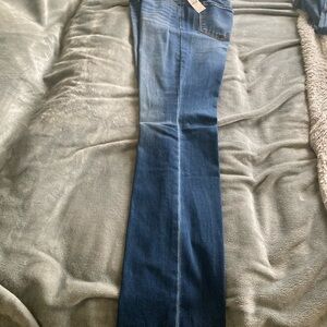 Old Navy mid rise slim boot cut jeans.